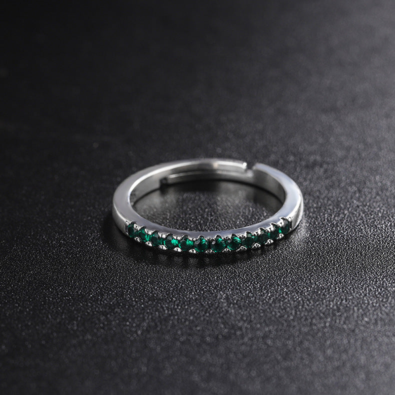 S925 Sterling Silver Overlapping Diamond Ring