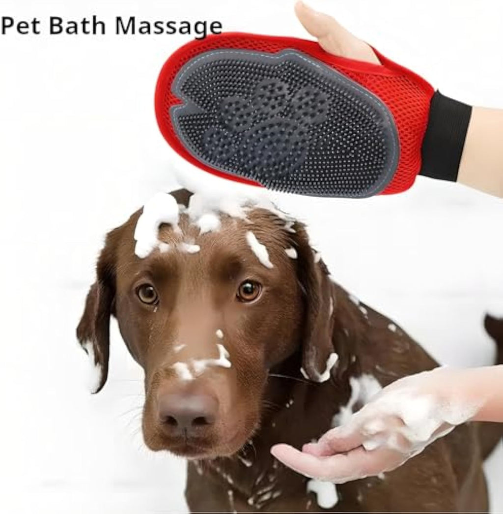 2-in-1 Pet Grooming Glove – Easy Hair Removal & Relaxing Bath Massage for Dogs & Cats