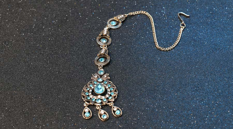 Vintage Indian Necklace & Earrings Jewelry Set