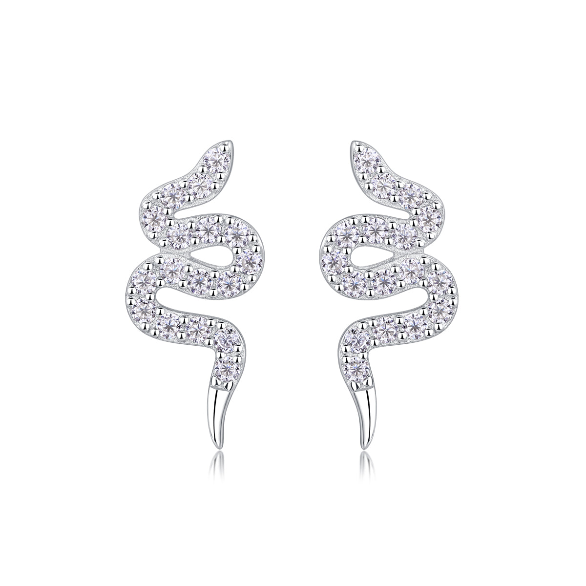 Luxury Snake Moissanite Stud Earrings – S925 Silver