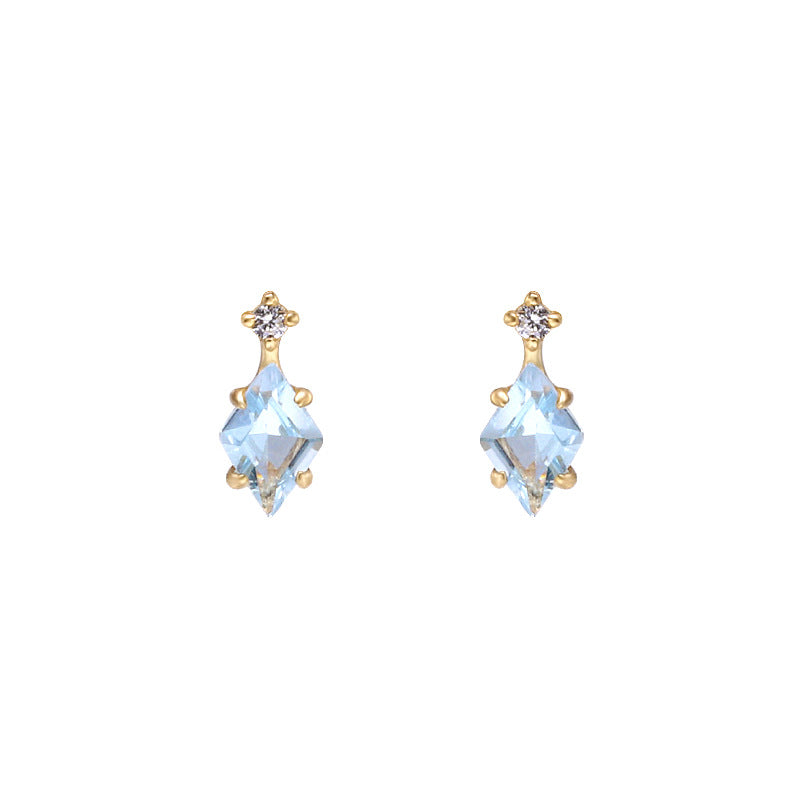 Women's Blue Topaz Diamond Earrings