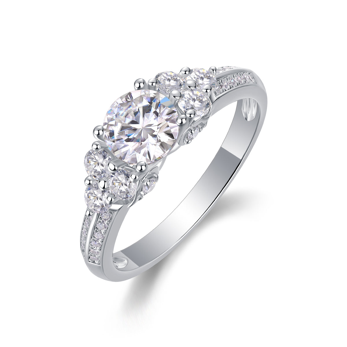 Luxury 1CT Coral Dream Moissanite Ring – S925 Silver