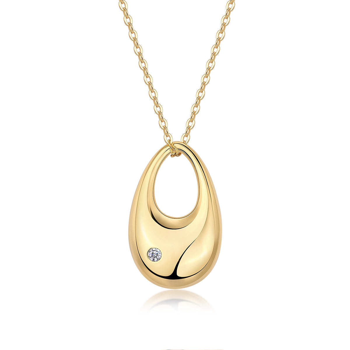 Luxury Moissanite Love Pendant Necklace – S925 Gold Plated