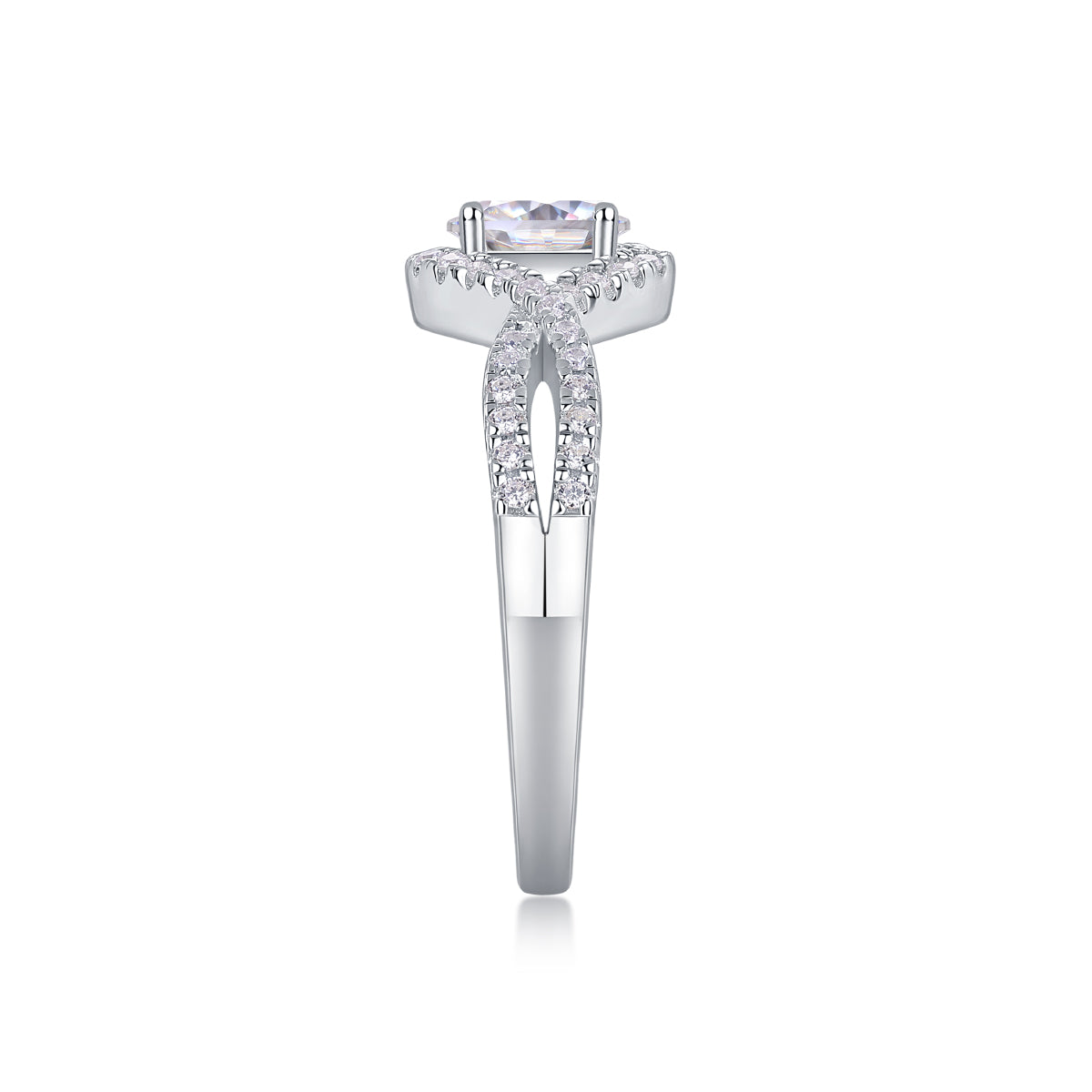 Alice in Wonderland – Moissanite Wedding Ring (S925 Silver, Platinum Plated)