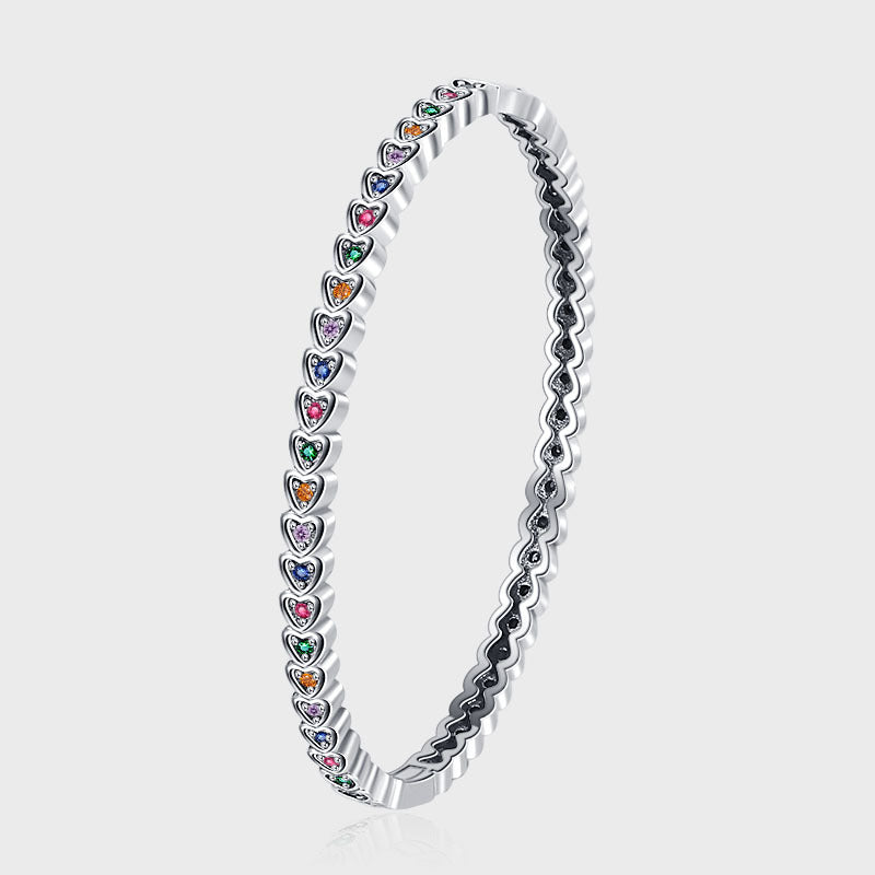 S925 Sterling Silver Love Bracelet for Women – Retro Punk Style