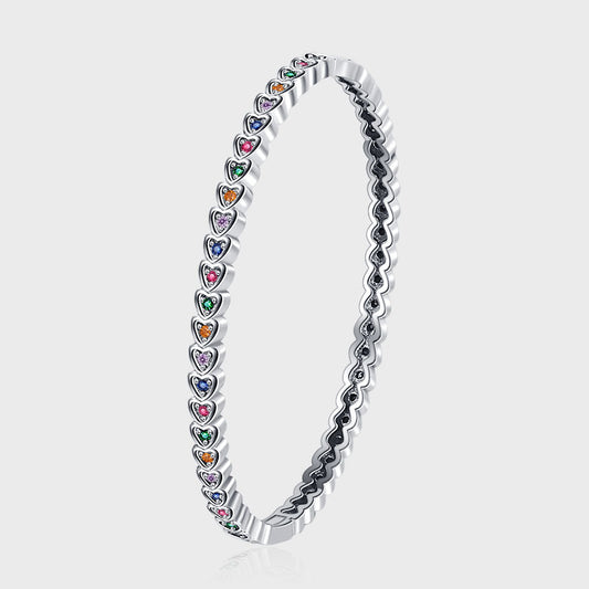 S925 Sterling Silver Love Bracelet for Women – Retro Punk Style