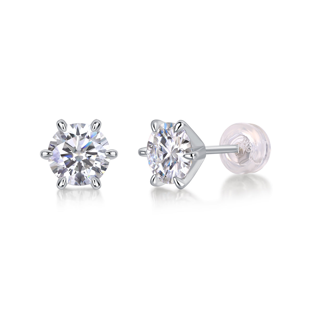 Luxury 1CT Moissanite Stud Earrings – S925 Silver