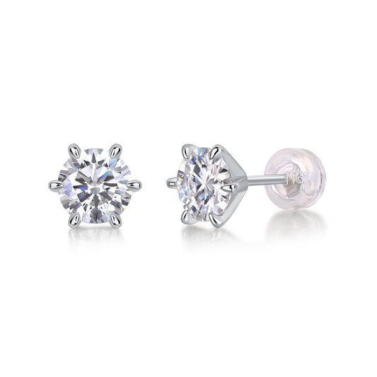 Luxury 1CT Moissanite Stud Earrings – S925 Silver
