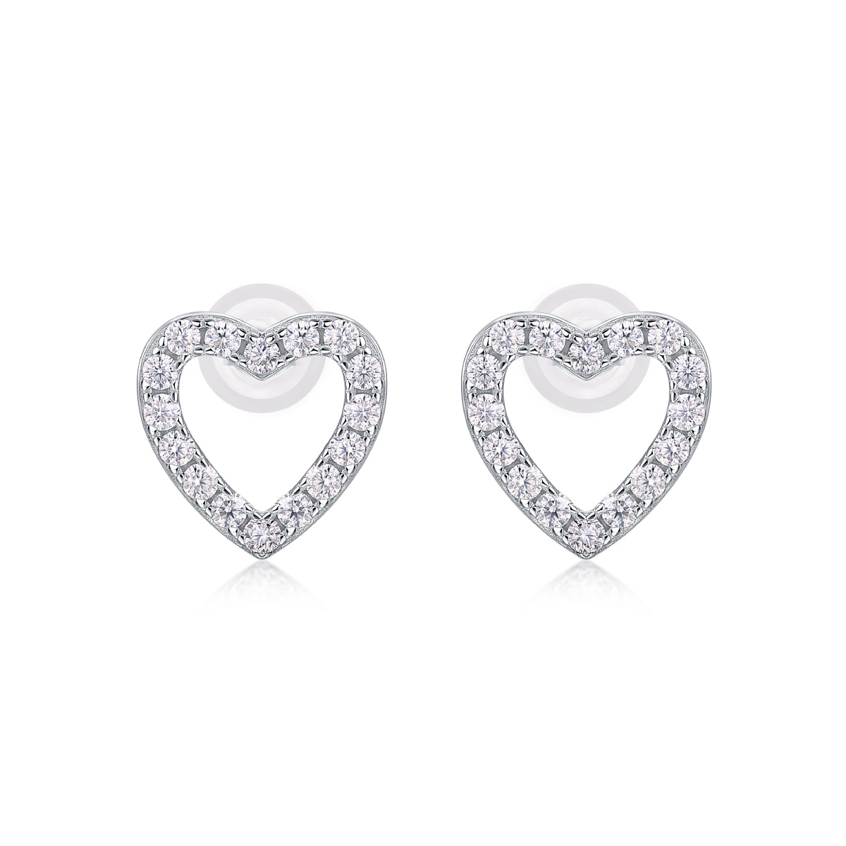 Luxury Heart Moissanite Stud Earrings – S925 Silver