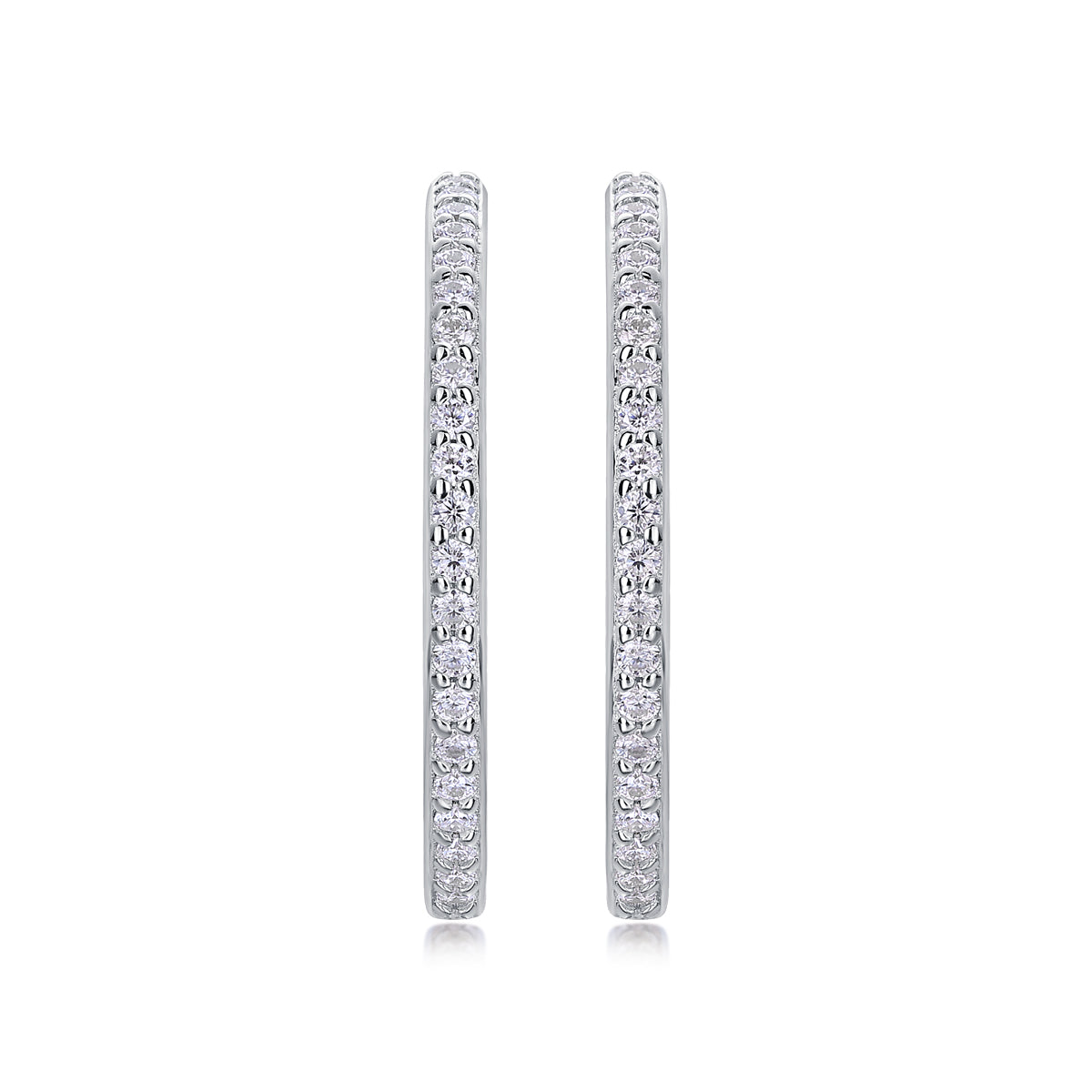 Moissanite Stud Earrings (S925 Silver, Platinum Plated)