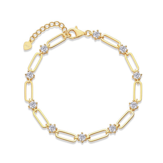 Luxury Moissanite Bracelet – S925 Gold Plated