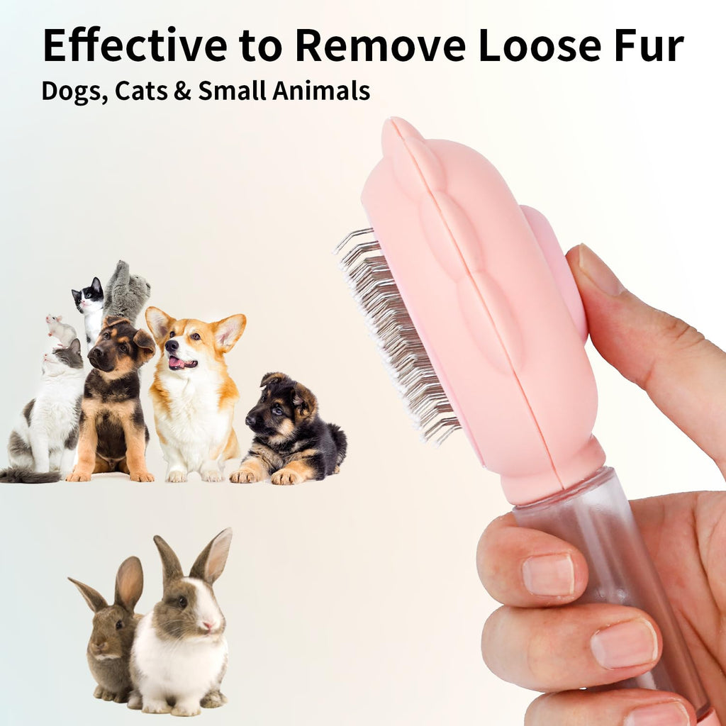 Cat Brushes For Indoor Cats With Release Button Cat Brush For Shedding Massage Grooming Self Cleaning Slicker Brush For Dogs Cats Pet Brush Comb For Long Short Hair Cats Remove Loose Fur