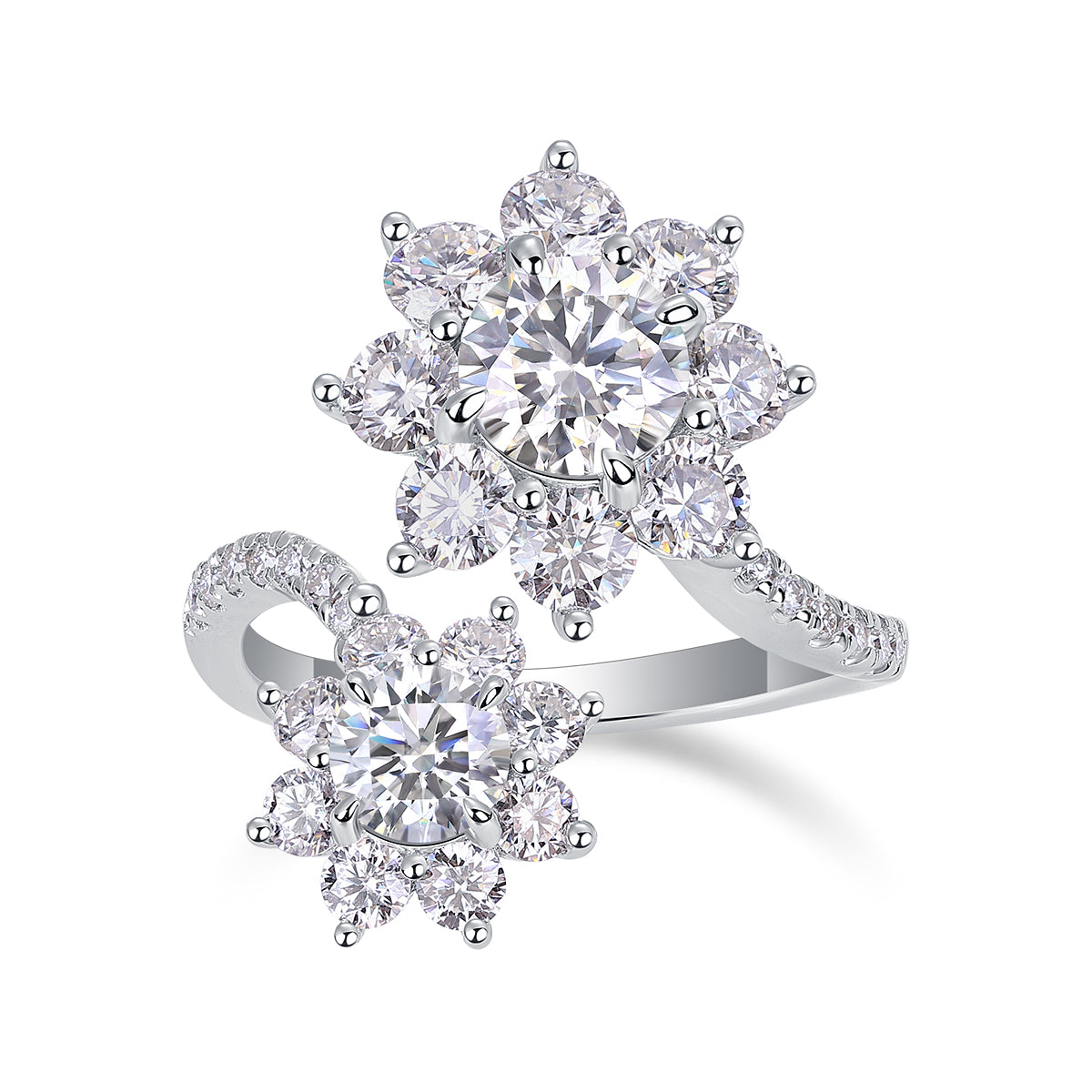 Petal Morning Dew – 1ct Moissanite Ring (S925 Silver, Platinum Plated)