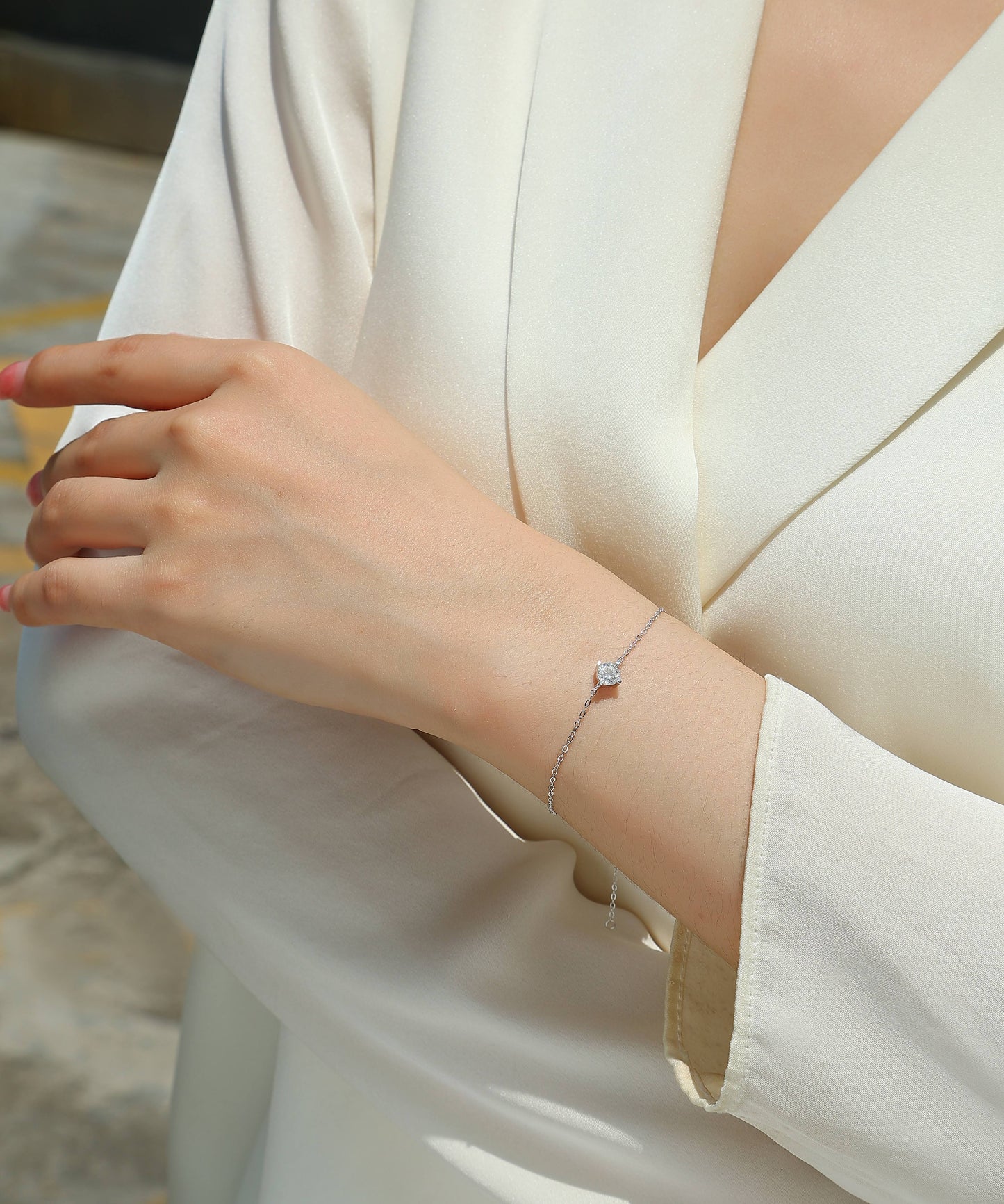 Luxury Cross Moissanite Bracelet – S925 Silver
