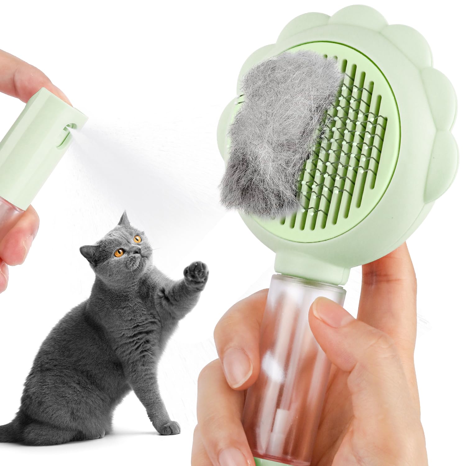 Cat Brushes For Indoor Cats With Release Button Cat Brush For Shedding Massage Grooming Self Cleaning Slicker Brush For Dogs Cats Pet Brush Comb For Long Short Hair Cats Remove Loose Fur