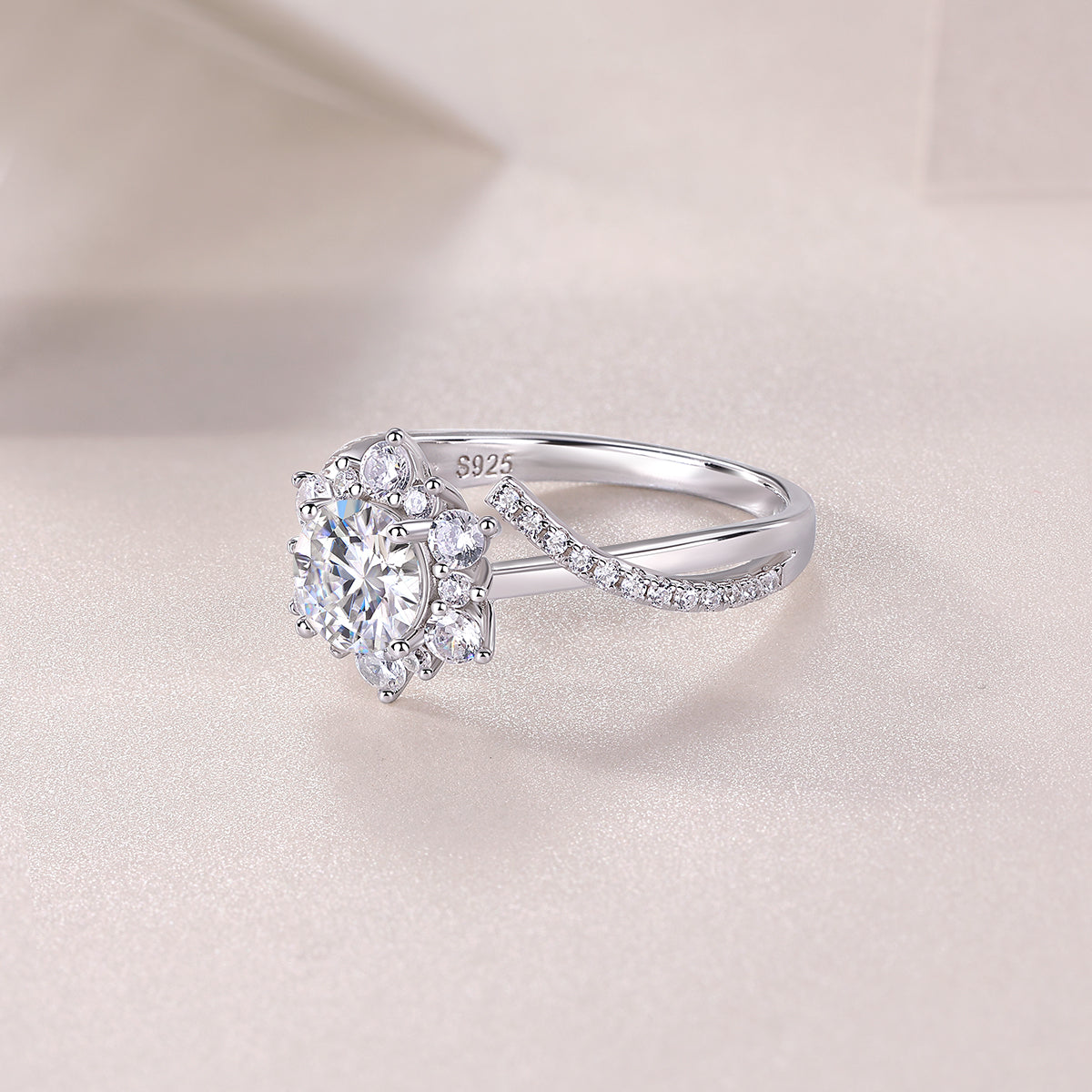 Luxury 1CT Moissanite Hidden Poetry Ring – S925 Silver