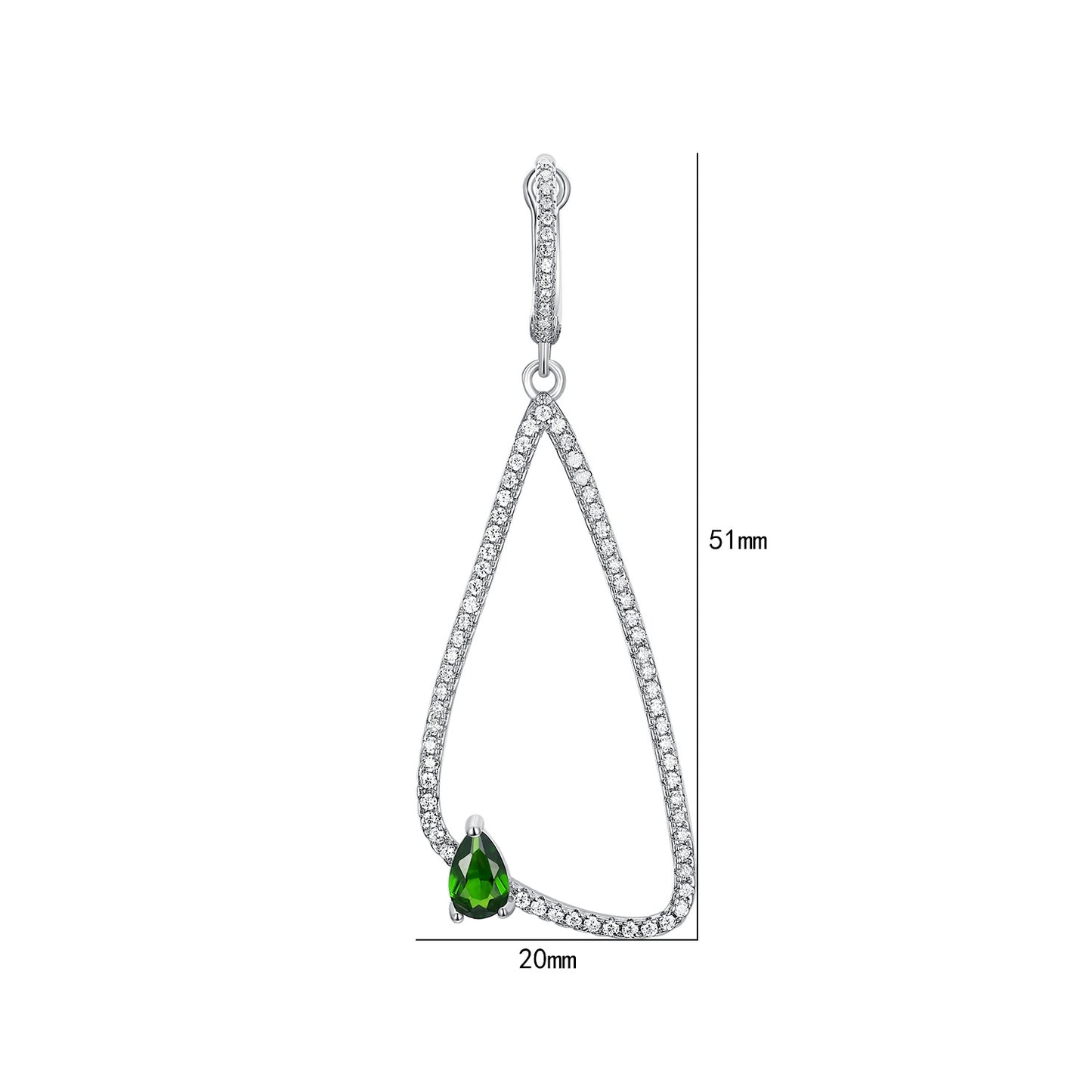 Fashion Earrings Women's Full Body S925 Silver Inlaid Natural Diopside