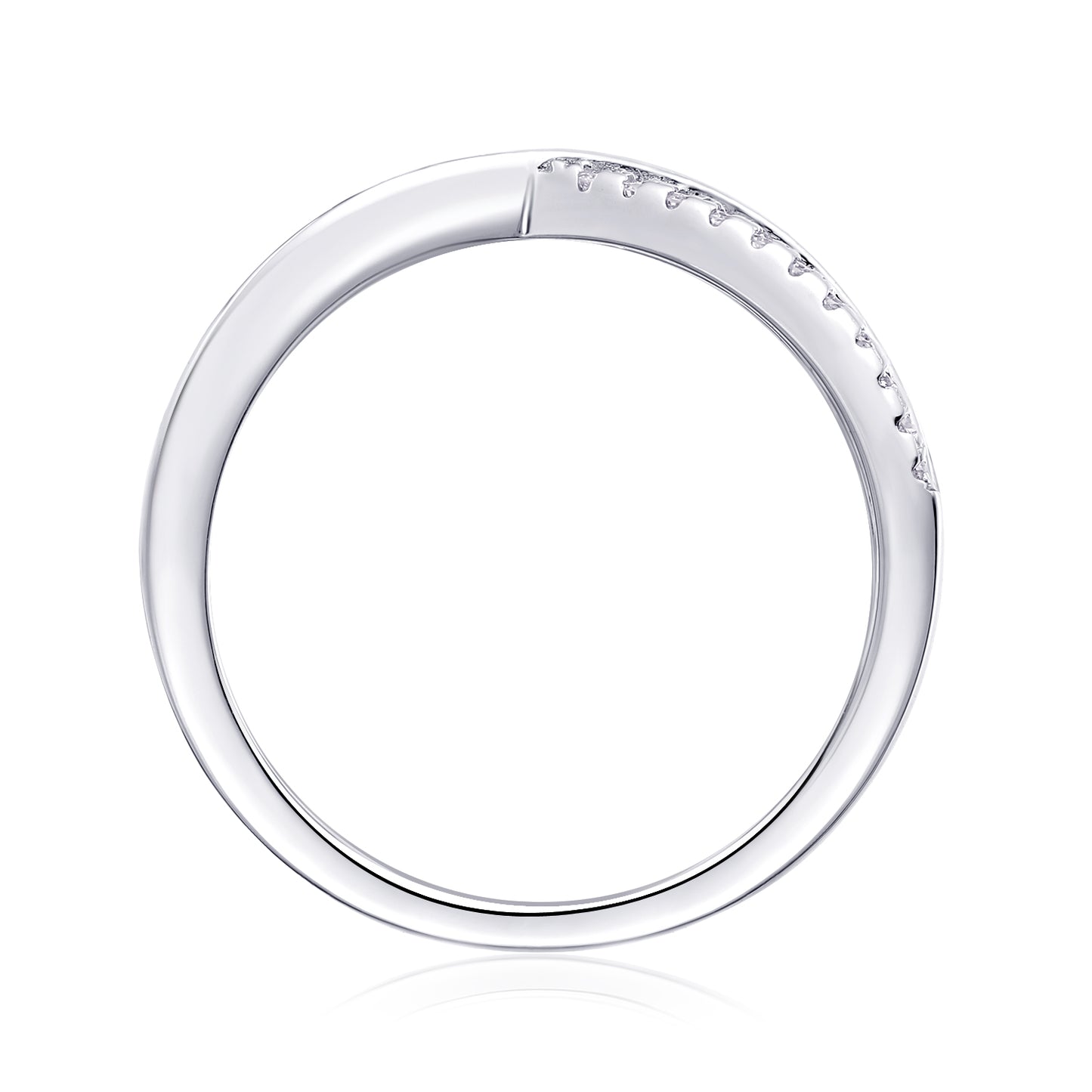 Moissanite Wedding Ring (S925 Silver, Platinum Plated)