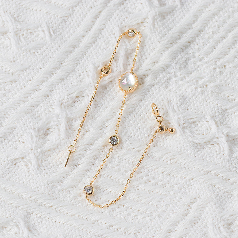 White Butterfly Shell Bubble Bracelet for Women