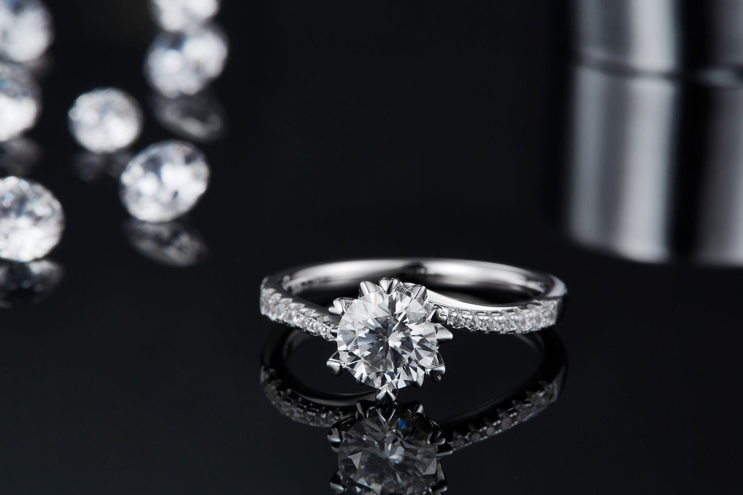 Luxury 1CT Snowflake Moissanite Ring – S925 Silver