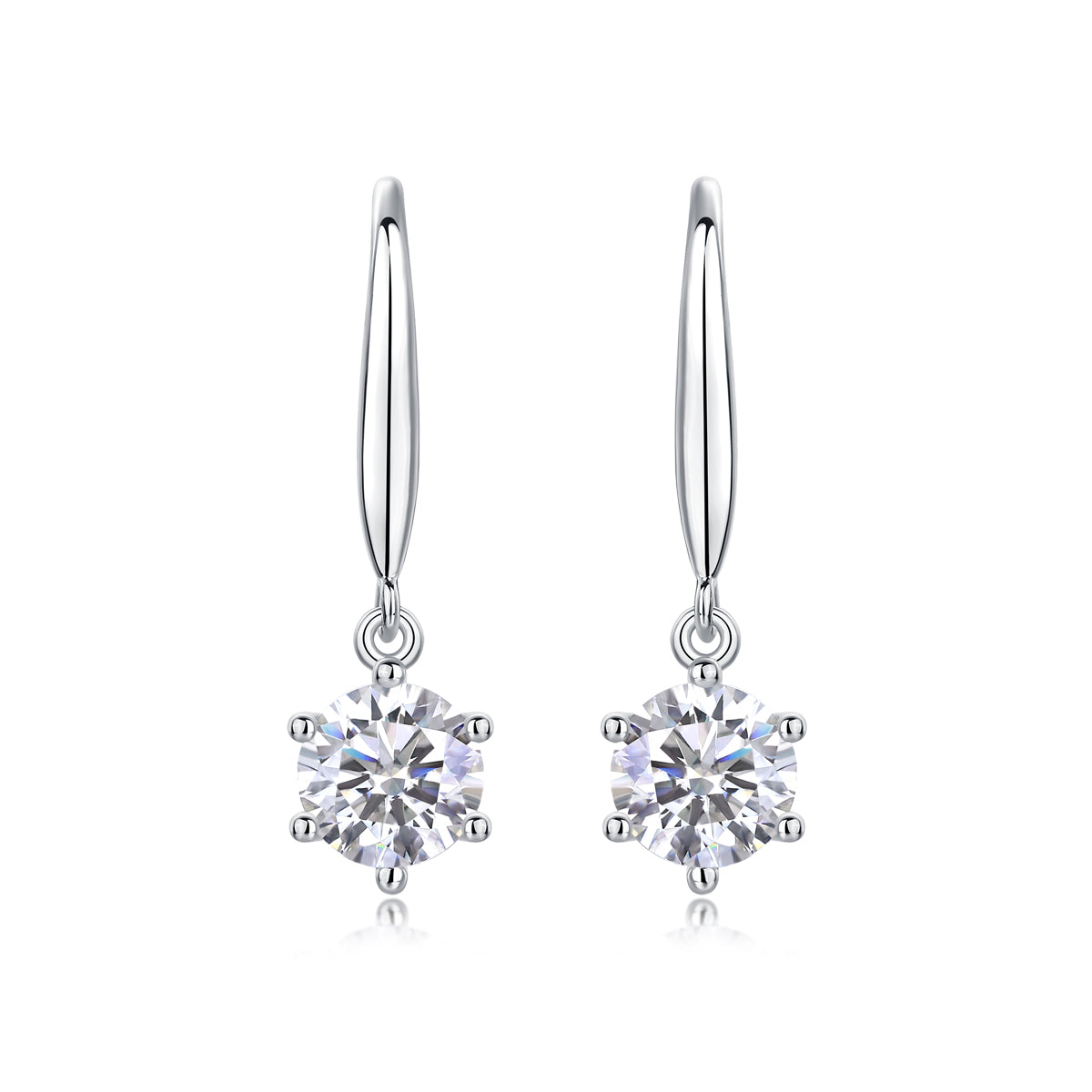 Moissanite Stud Earrings (S925 Silver, Platinum Plated)
