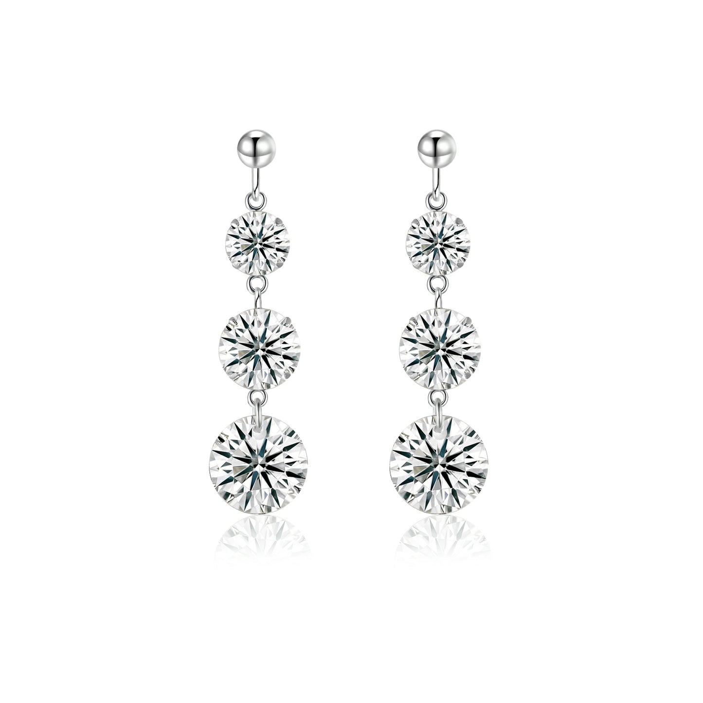 Moissanite Stud Earrings – S925 Silver, Platinum Plated