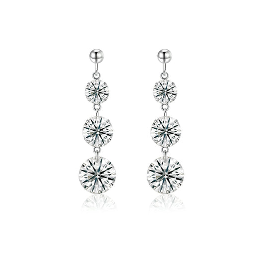 Moissanite Stud Earrings – S925 Silver, Platinum Plated