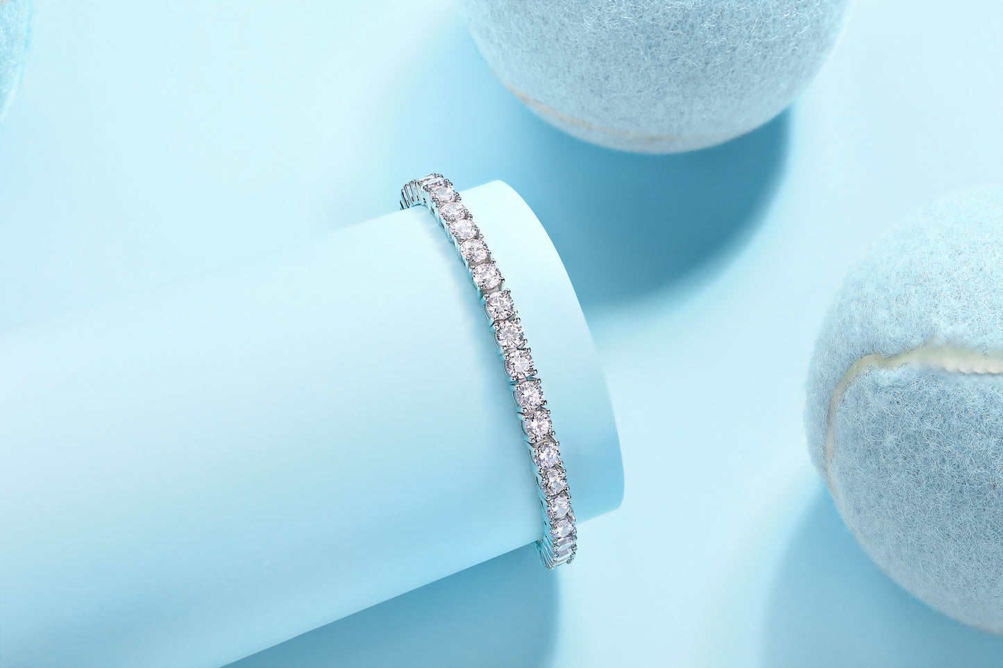 Moissanite Bracelet – S925 Silver, Platinum Plated