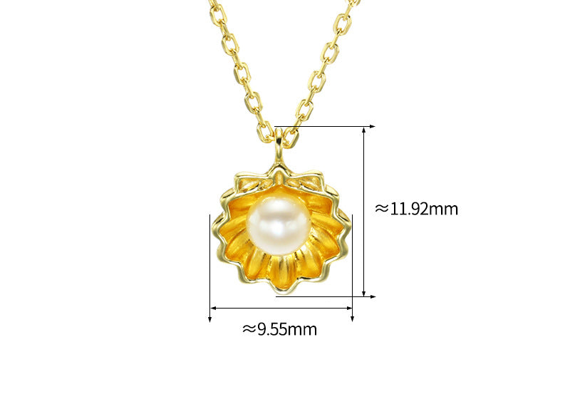 Natural Shell & Freshwater Pearl Frosted Necklace