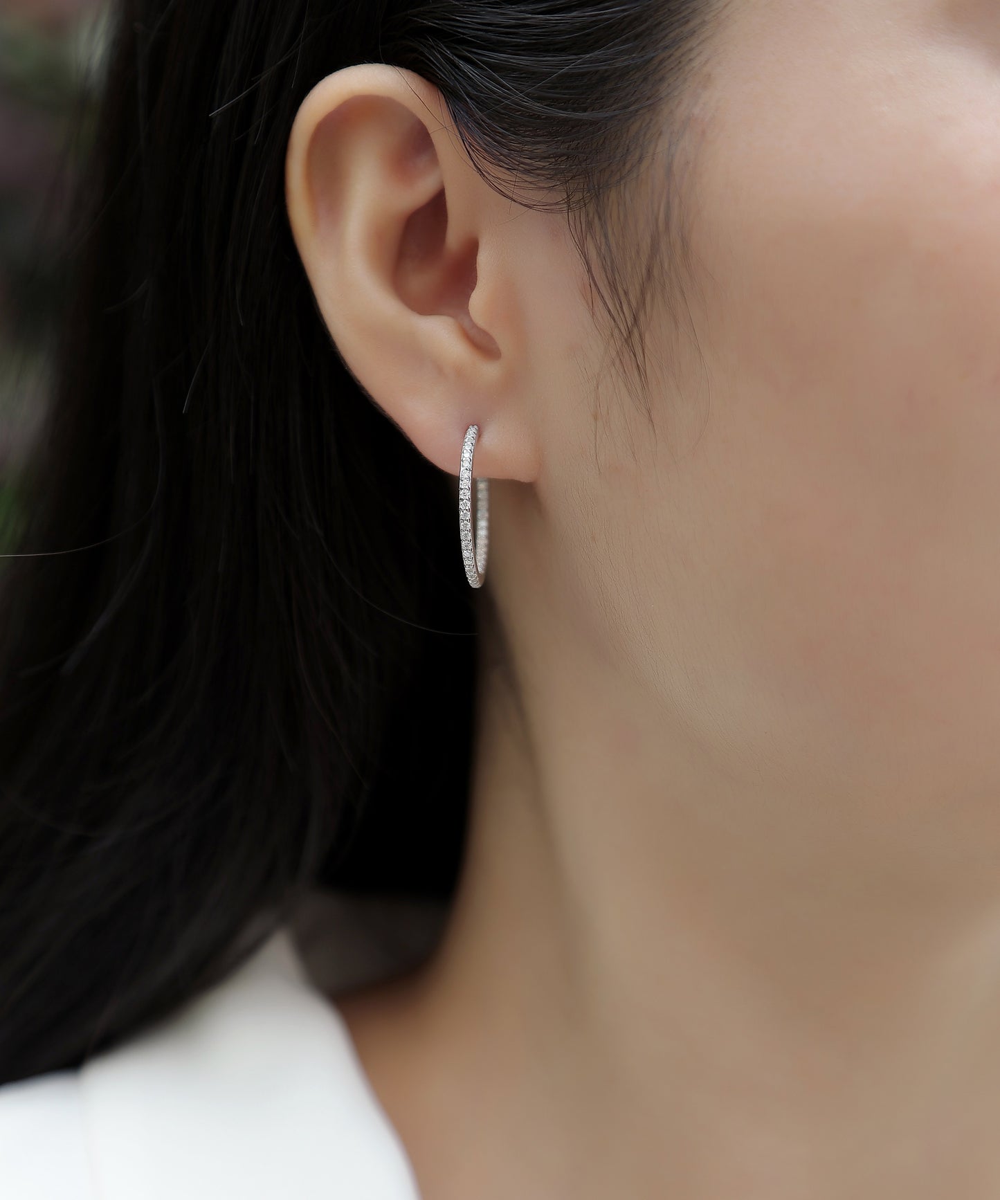 Moissanite Stud Earrings (S925 Silver, Platinum Plated)