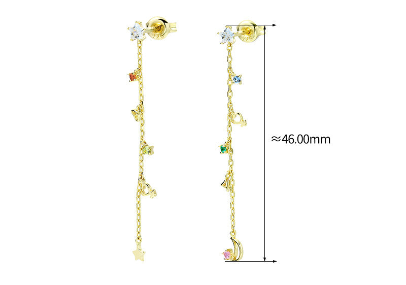 Star Earrings Sterling Silver Numbers