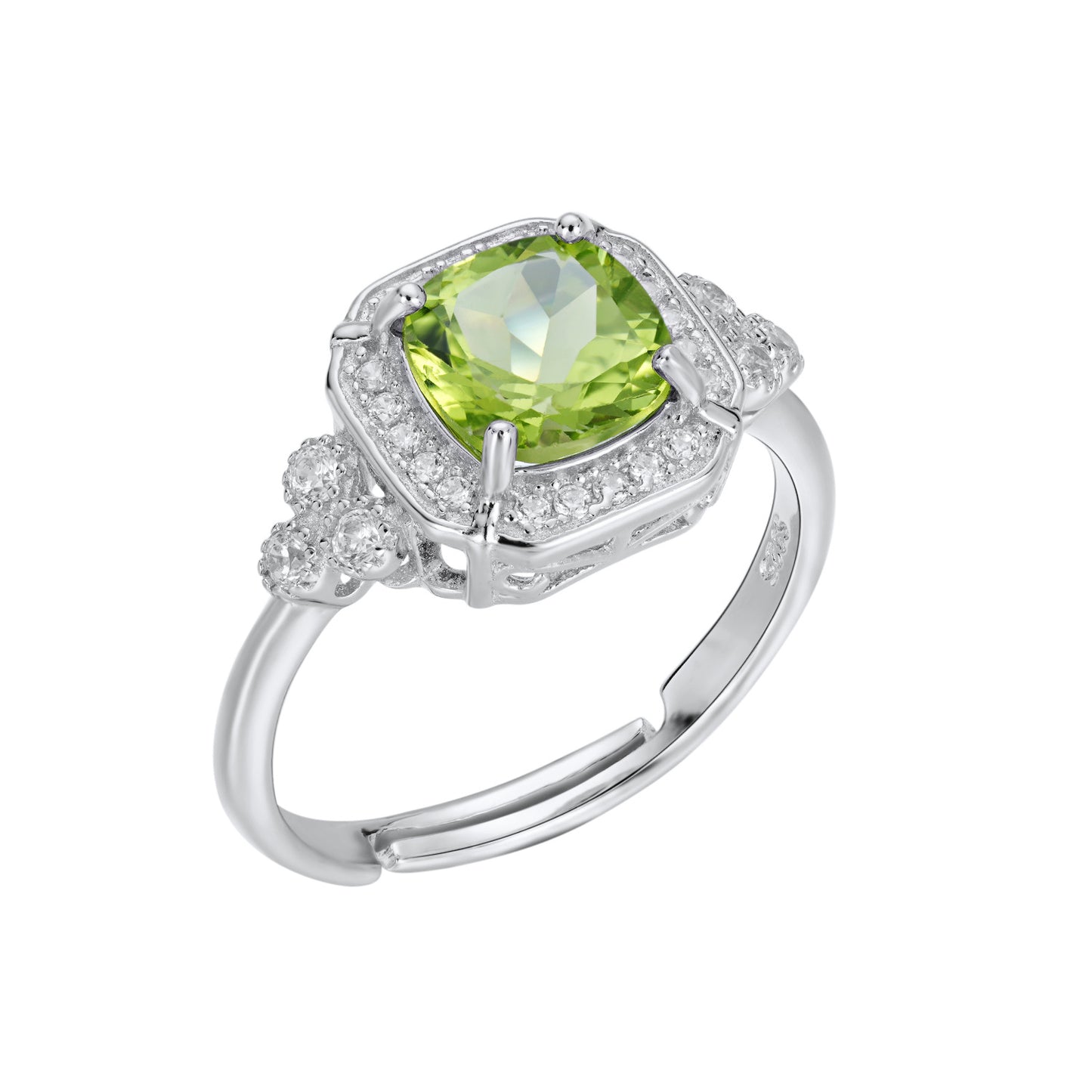 Luxury Women's Ring Temperament Small Sugar Peridot Ring S925 Silver