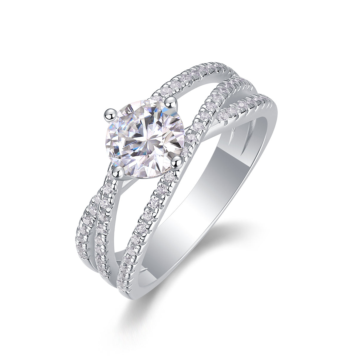 Luxury 1CT Moissanite Ring – S925 Silver