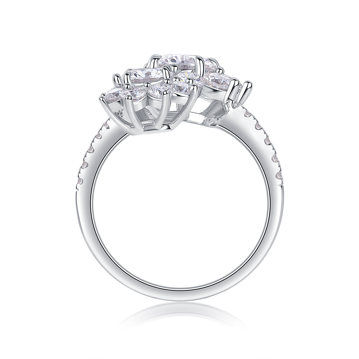 Petal Morning Dew – 1ct Moissanite Ring (S925 Silver, Platinum Plated)