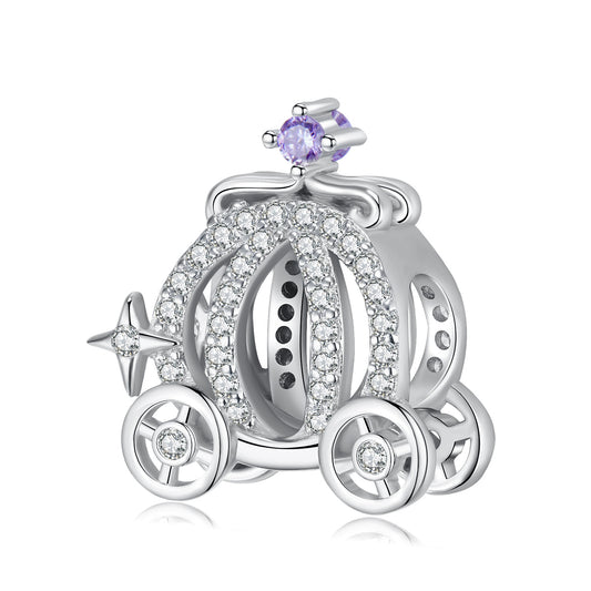 Pumpkin Car Beads Christmas Series 925 Silver Zircon Beads Necklace Bracelet Diy Accessories