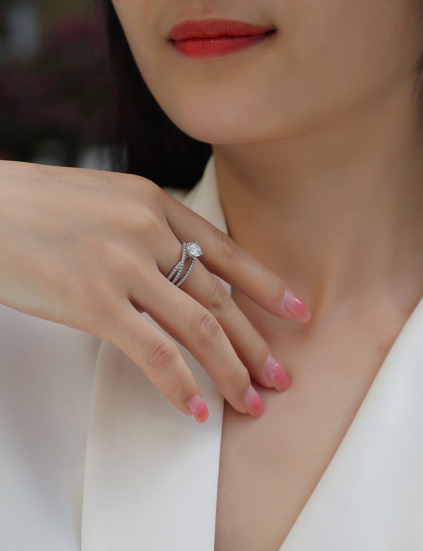 Luxury 1CT Moissanite Ring – S925 Silver