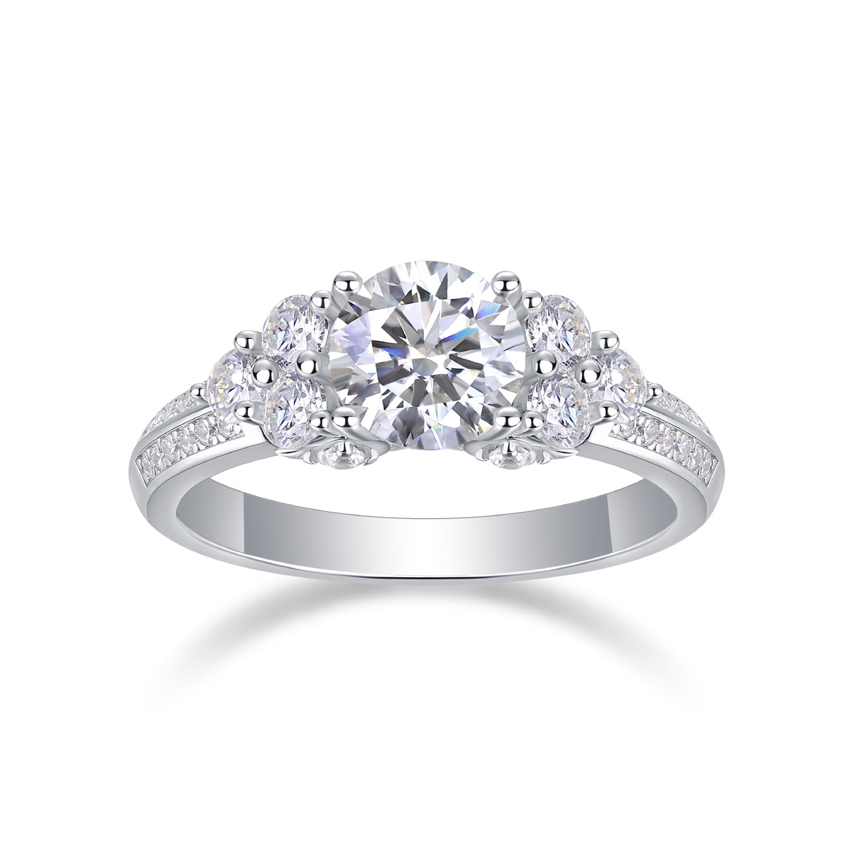Luxury 1CT Coral Dream Moissanite Ring – S925 Silver