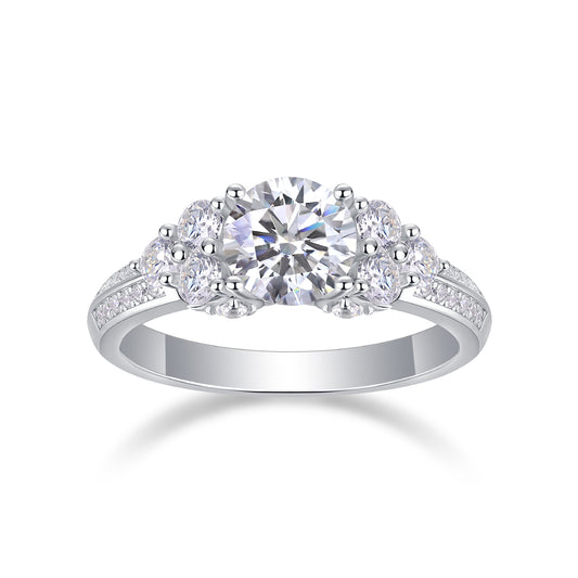 Luxury 1CT Coral Dream Moissanite Ring – S925 Silver