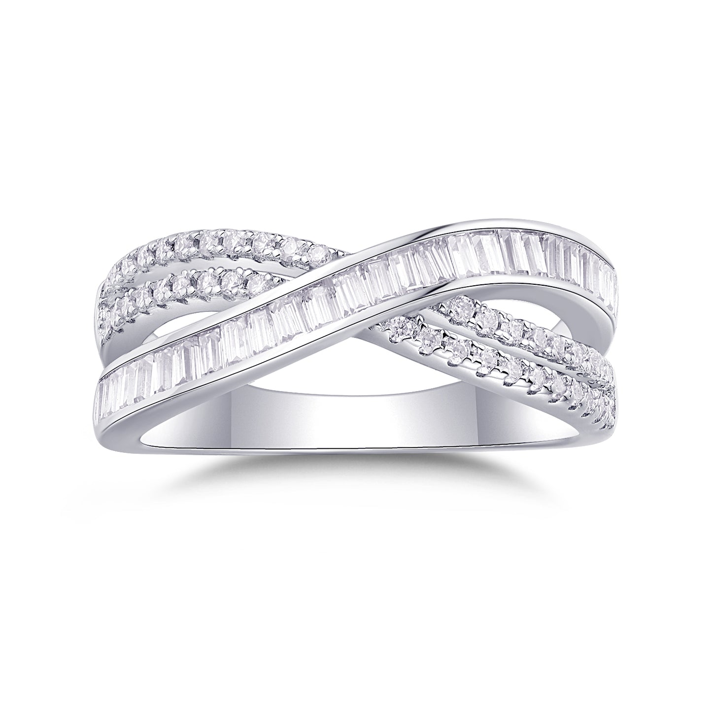 Moissanite Wedding Ring (S925 Silver, Platinum Plated)