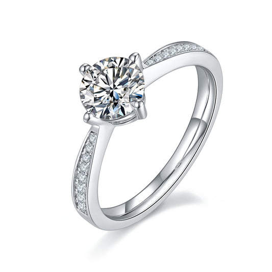 Luxury 1CT Moonlight Moissanite Ring – S925 Silver