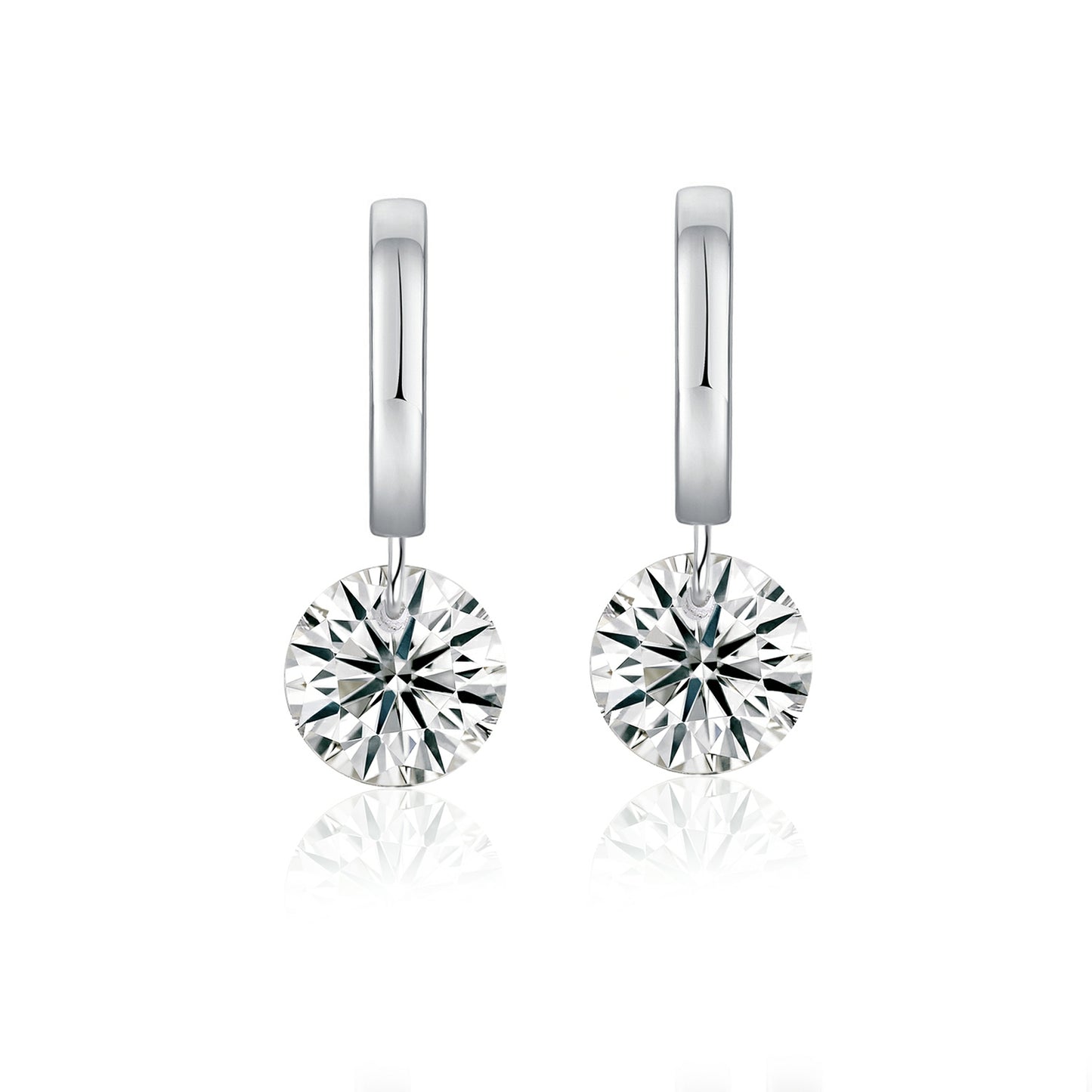 Moissanite Stud Earrings – S925 Silver, Platinum Plated