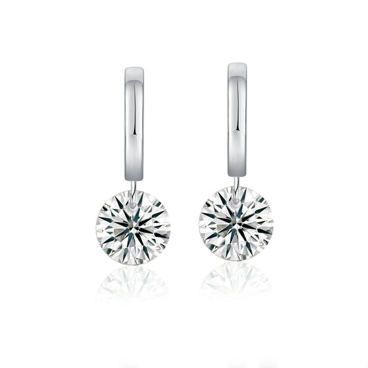 Moissanite Stud Earrings – S925 Silver, Platinum Plated