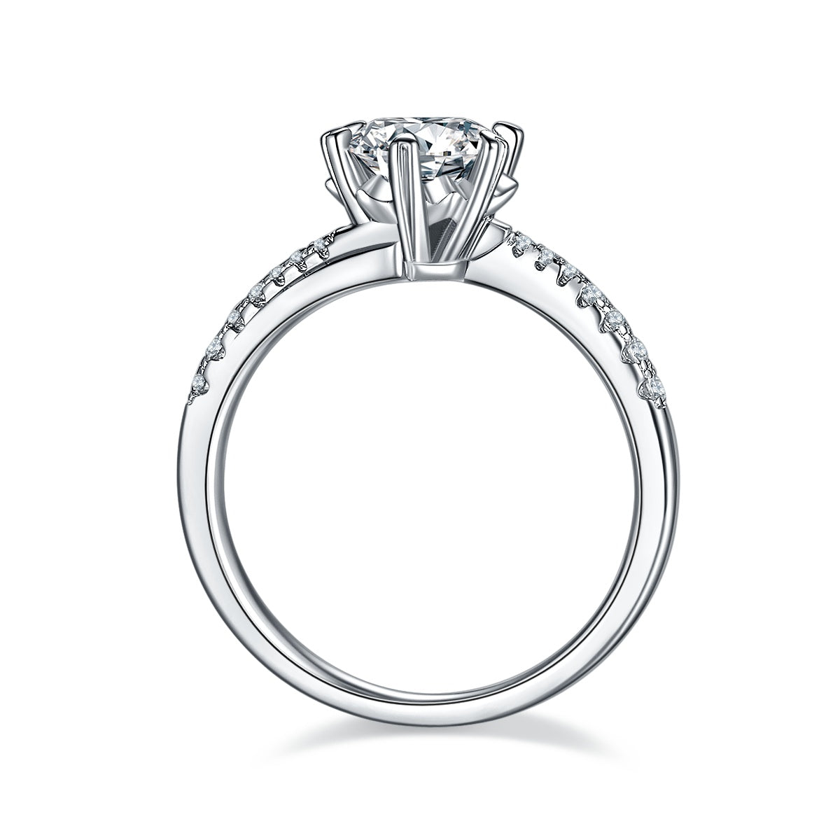 Luxury 1CT Snowflake Moissanite Ring – S925 Silver