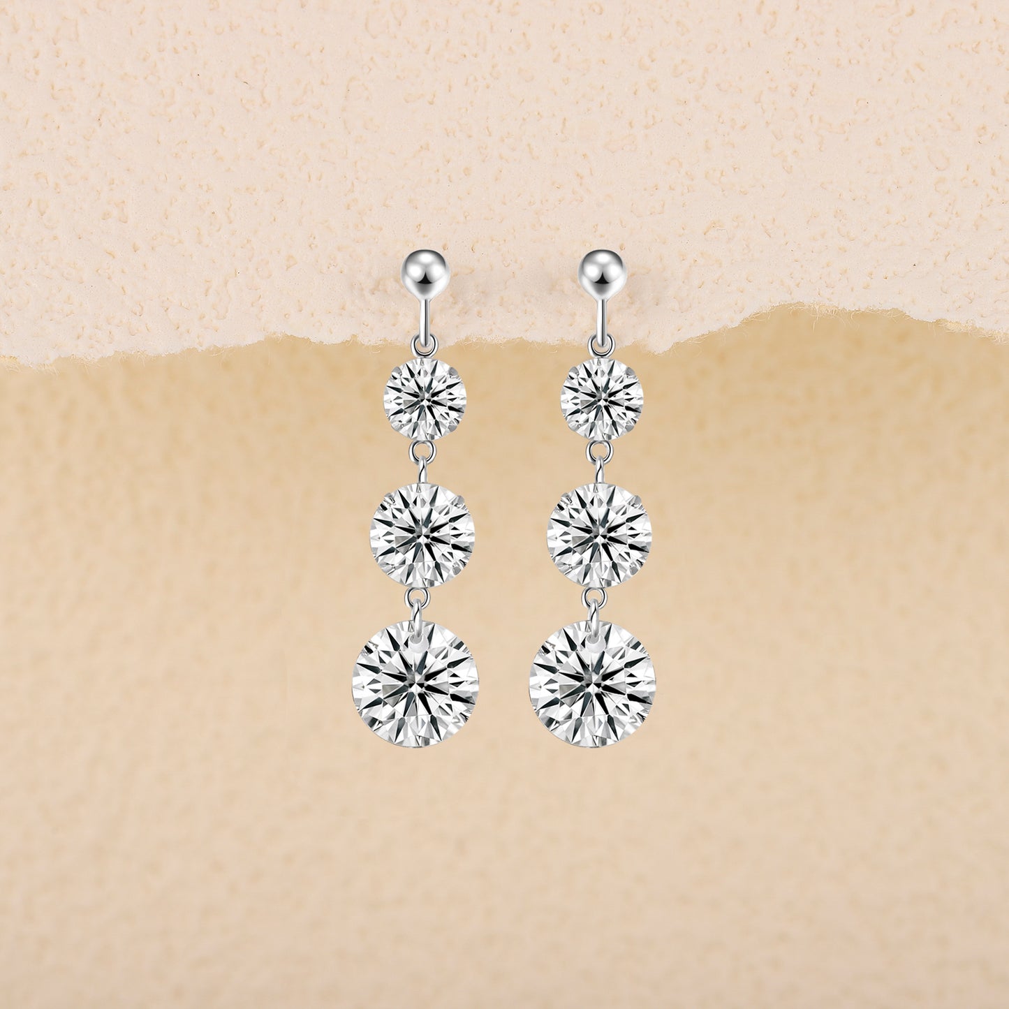 Moissanite Stud Earrings – S925 Silver, Platinum Plated