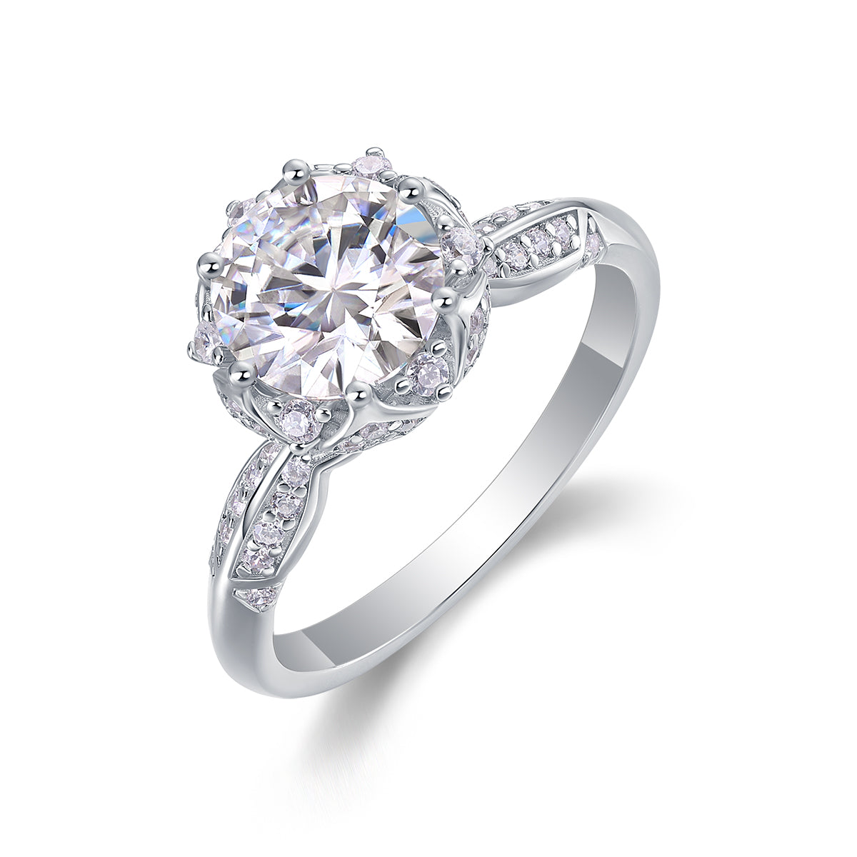 Luxury 2CT Moissanite Ring – S925 Silver