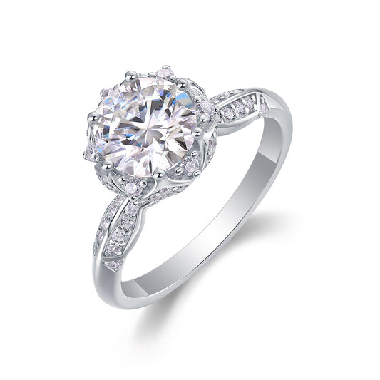 Luxury 2CT Moissanite Ring – S925 Silver