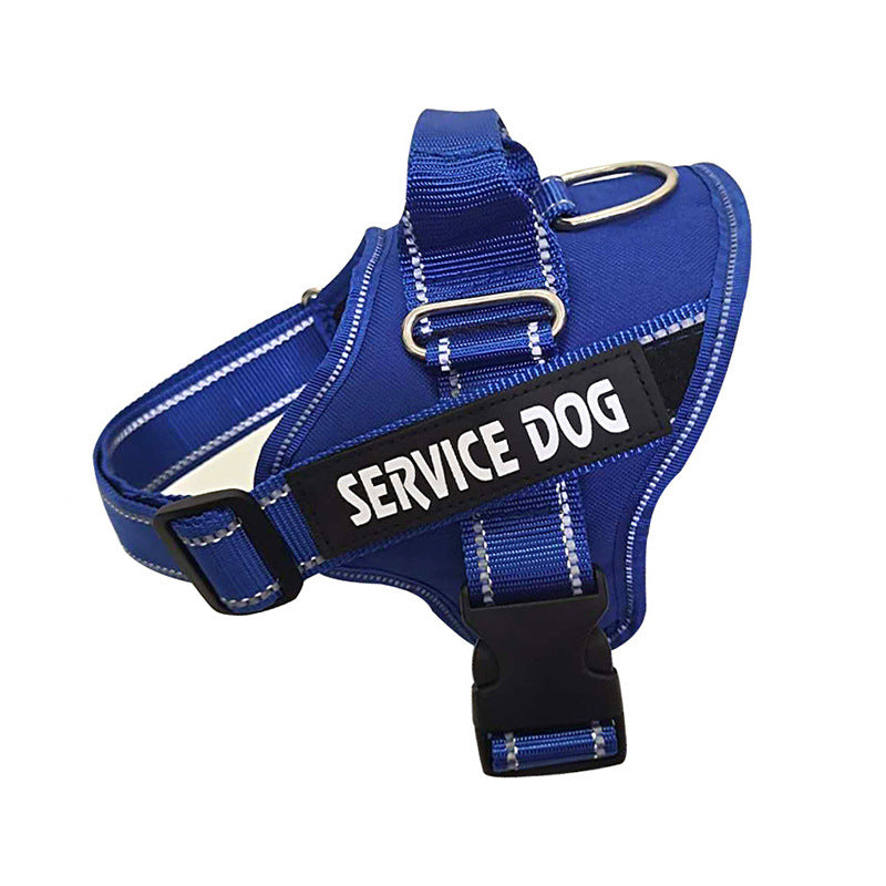 Reflective Service Dog Vest Harness – Breathable Padded Body Strap with Metal Buckle