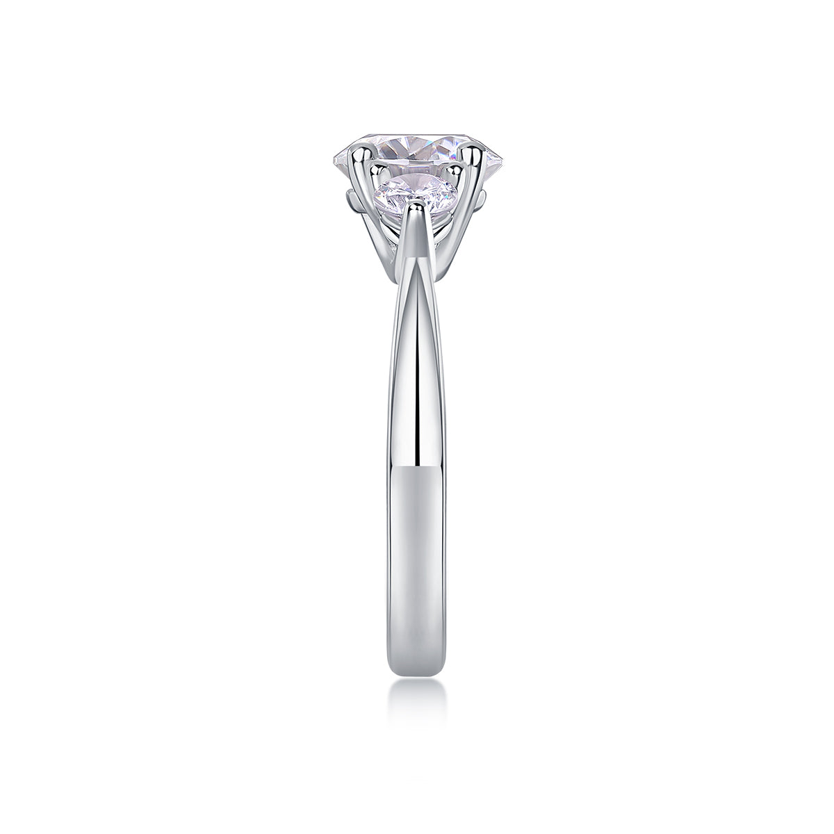 Luxury 2CT Three-Stone Moissanite Ring – S925 Gold Plated