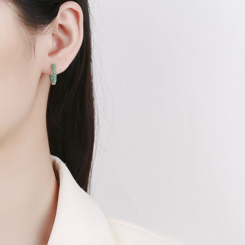 S925 Sterling Silver Creative C-Shape Earrings