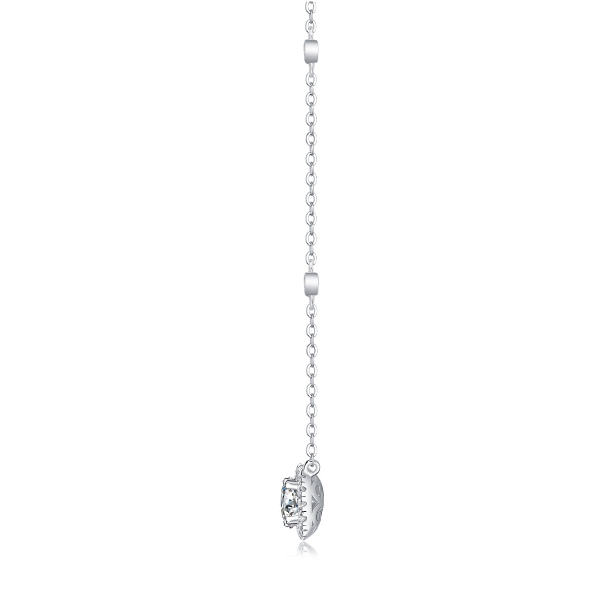 Fate in Dreams – Moissanite Pendant Necklace (S925 Silver, Platinum Plated)